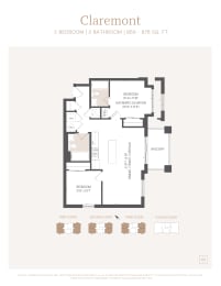 a floor plan of a bedroom apartment