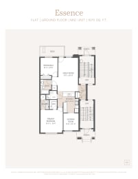the essence floor plan  1 bedroom  1190 sq ft
