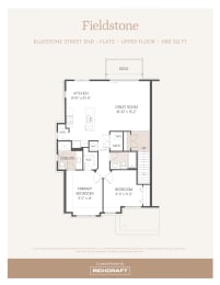 a floor plan of a bedroom apartment