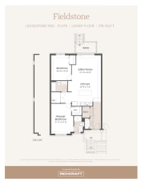 a floor plan of a house with a bedroom and a bathroom