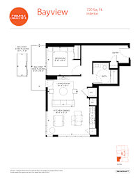 A drawing of a floor plan for a Bayview property.