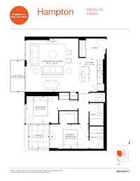 A floor plan for a Parkdale Collective apartment in Hampton.