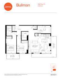 A floor plan for a Bullman interior at 1152 Sq. Ft.