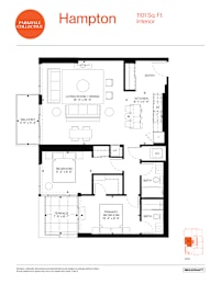 A floor plan for a Parkdale Collective apartment in Hampton.