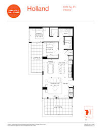 Floor plan for a 1051 square foot interior.