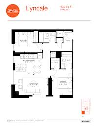 A floor plan for an interior of a building at 932 Sq. Ft.