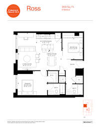 A floor plan for a residence at 959 Sq. Ft. Interior.