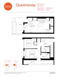 A floor plan for a two-story home with a living room, kitchen, and bathroom.