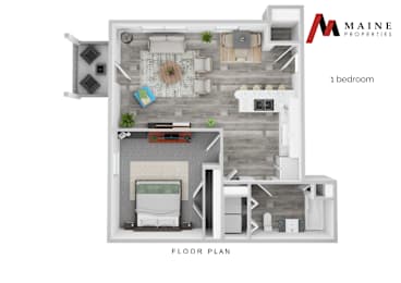  Floor Plan 1 Bedroom Island View