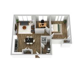  Floor Plan 1 Bedroom With Den