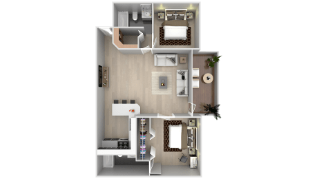 2 Bed 2 bath Floor Plan at Bella Lago Vista, West Palm Beach, Florida