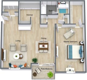 3D Red Bay - Red Mangrove model -1 bed 1 bath at Red Bay Apartment Complex, Jacksonville, FL