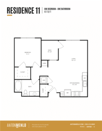 Floor Plan  a floor plan of a bedroom apartment