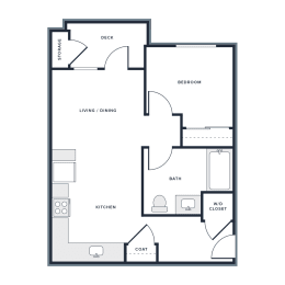 Floor Plan  this floor plan is an approximation of our 1 bedroom floor plan