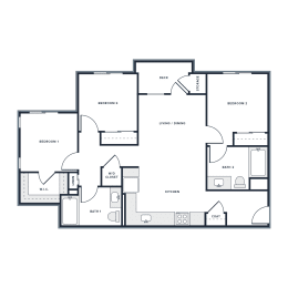Floor Plan  a floor plan of a residence with a mix of different floor plans
