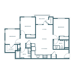 Floor Plan  bedroom floor plan | the mille brookhaven apartment homes
