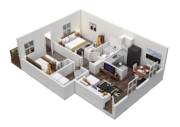  Floor Plan 2 Bedroom 1 Bath