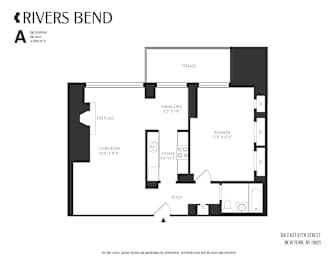 Floor Plan  A black and white image of a floor plan for a property at 501 East 87th Street, New York, NY 10017.