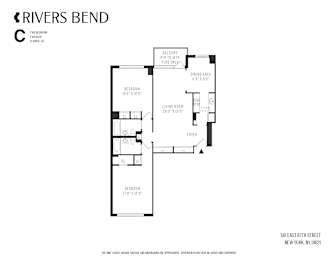 Floor Plan  A black and white image of a floor plan for a property located at 501 East 87th Street, New York, NY 10021.