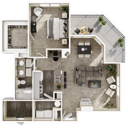 a birds eye view of a floor plan of a house