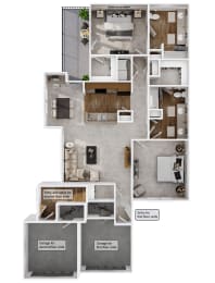 a floor plan of a house with a bedroom and a living room