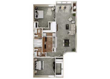 a floor plan of a house with a bedroom and a living room