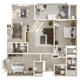 a birds eye view of a floor plan of a house