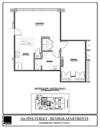  Floor Plan Benmar 124- 205 - 1 Bedroom - 1 Bathroom