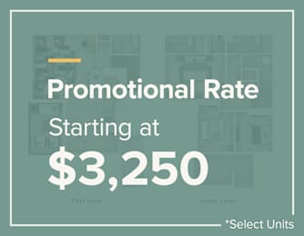 A sign advertising a promotional rate of $3,250.