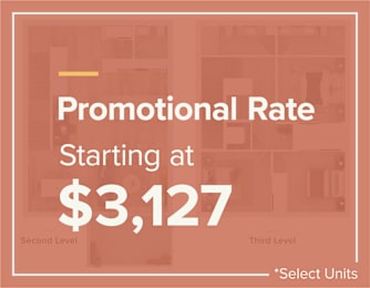 A sign that says Promotional Rate Starting at $3,127.