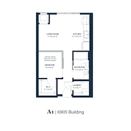A drawing of a floor plan for a building labeled A1 6905 Building.