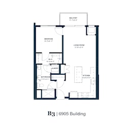 A floor plan of apartment B3 in a 6905 building.