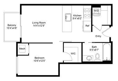 a floor plan of a small house with a bedroom and a living room