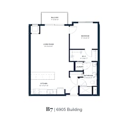 A black and white image of a floor plan for a B7 6905 Building.