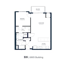 A black and white image of a floor plan for a B8 6905 Building.