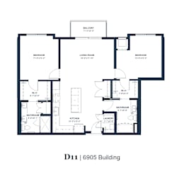 A black and white image of a floor plan for a D11 6905 Building.