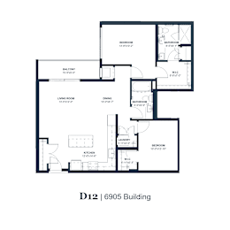 A black and white image of a floor plan for a D12 | 6905 Building.