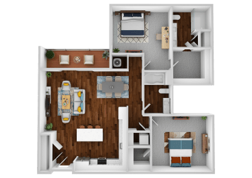 a1 floor plan  1 bedroom with baths  119