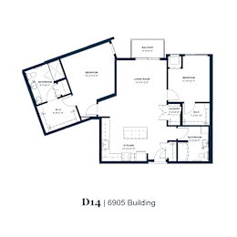A black and white image of a floor plan for a D14 6905 Building.