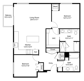 a floor plan of a house with a bedroom and a living room