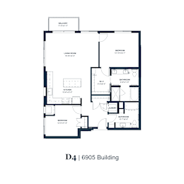 A black and white image of a floor plan for a D4 6905 Building.