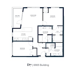A black and white image of a floor plan for a D7 6905 Building.