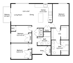 a floor plan of a house with a bedroom and a living room