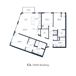A black and white image of a G1 6905 Building floor plan.