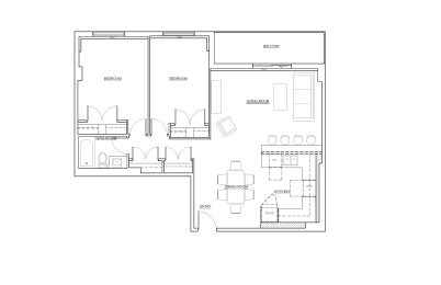 St. Lawrence Village in St. Catharines open concept 2 bedroom floor plan