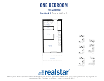 a floor plan of one bedroom apartment