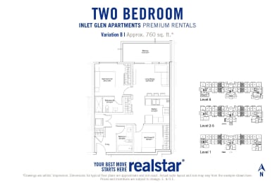 Inlet Glen Apartments in Port Moody, BC 2 bed 2 bath floor plan B