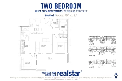 Inlet Glen Apartments in Port Moody, BC 2 bed 2 bath floor plan G