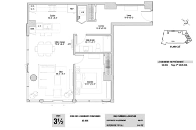 Floor Plan  Lumineau in Sherbrooke, QC 1 bed 1 bath floorplan S