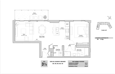 Floor Plan  Lumineau in Sherbrooke, QC 1 bed 1 bath floorplan U